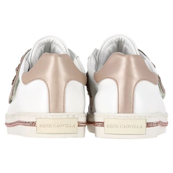 René Caovilla Jewel-Embellished Sneakers in White Leather - Picture 5 of 8